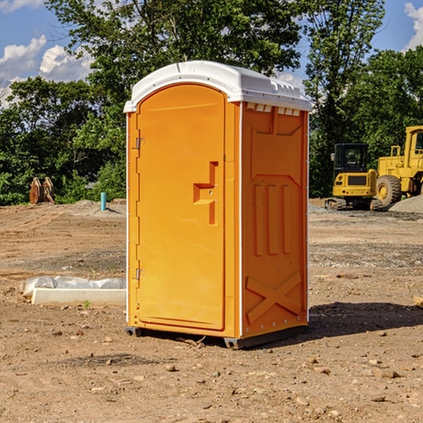 how often are the porta potties cleaned and serviced during a rental period in Curry County OR